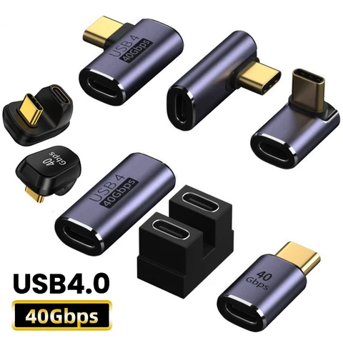 Адаптер USB 4.0 USB C к USB C Thunderbolt 3/4 40 Гбит/с OTG Удлинительный кабель-адаптер типа C «папа-мама» для ПК, ноутбуков