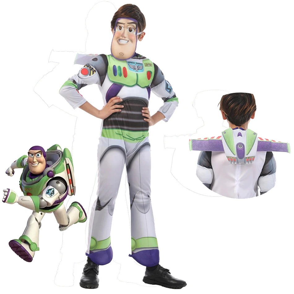 

Disney Movie Toy Story 4 Buzz Lightyear Cosplay Costume Halloween Party Performance Kids Role Play Boys Girls Clothes Outfit Set