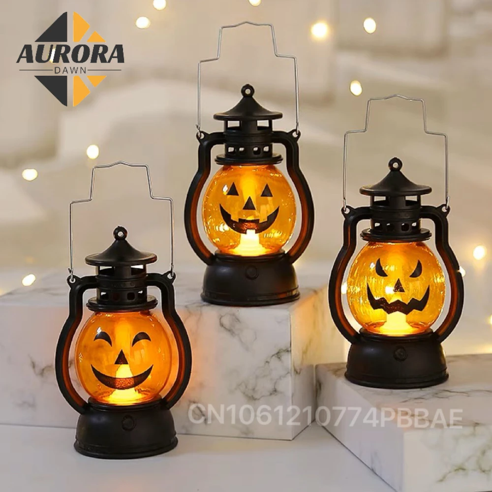 

Маленький ночник на Хэллоуин, портативная лампа в виде тыквы, Электронная свеча с батареей, устройство для добавления праздничного духа для украшения дома