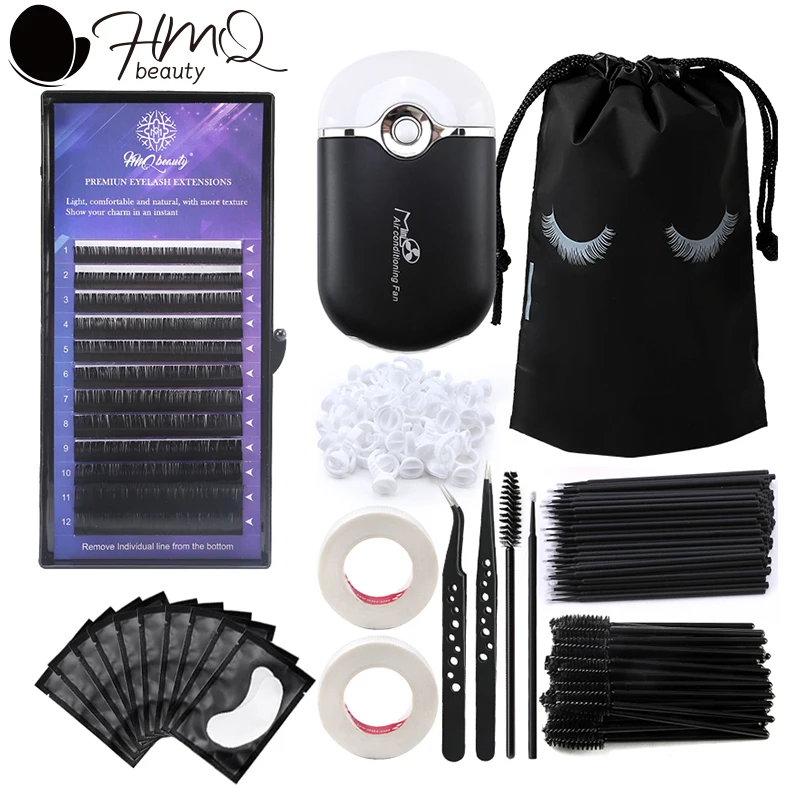 Набор для наращивания ресниц 217 шт. начинающих и профессиональных мини-вееров