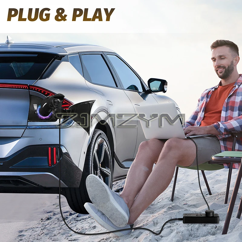 Портативный адаптер V2L Type1 15A разъем зарядного устройства для электромобилей типа