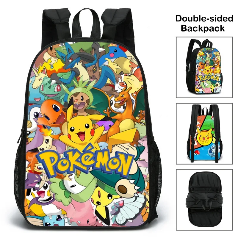 

Double Sided Pikachu Pokemon Pikachu Cartoon Anime Primary and Secondary School Students Schoolbag Children's Toys Gifts