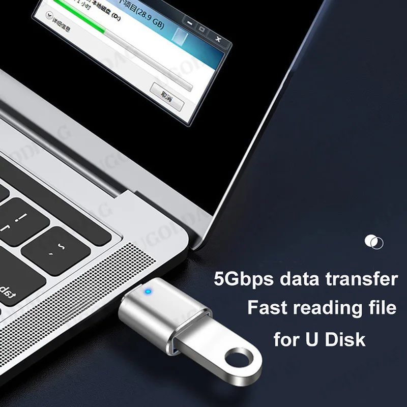 Светодиодный адаптер USB 3.0 к типу C OTG USB-A гнезду Micro Type-C для адаптеров Samsung Xiaomi POCO