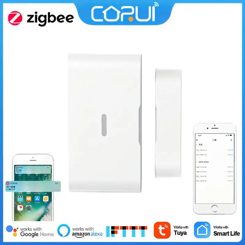 

Смарт-датчик для окон и дверей CoRui ZigBee Tuya, детектор охранной сигнализации, независимый магнитный датчик для дверей
