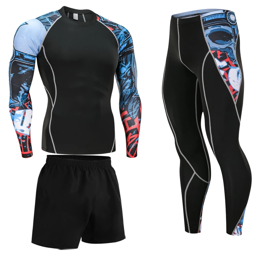 Men's Base Layer Underwear Set, Cool Gear Quick Dry Long Sleeve Compression Shirt and Pants, Sport Fitness Long Johns
