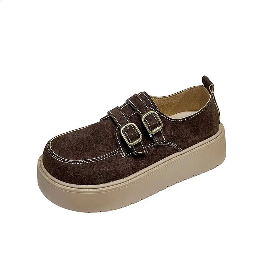 Туфли женские с перекрестной шнуровкой флок Искусственная резина низкий каблук