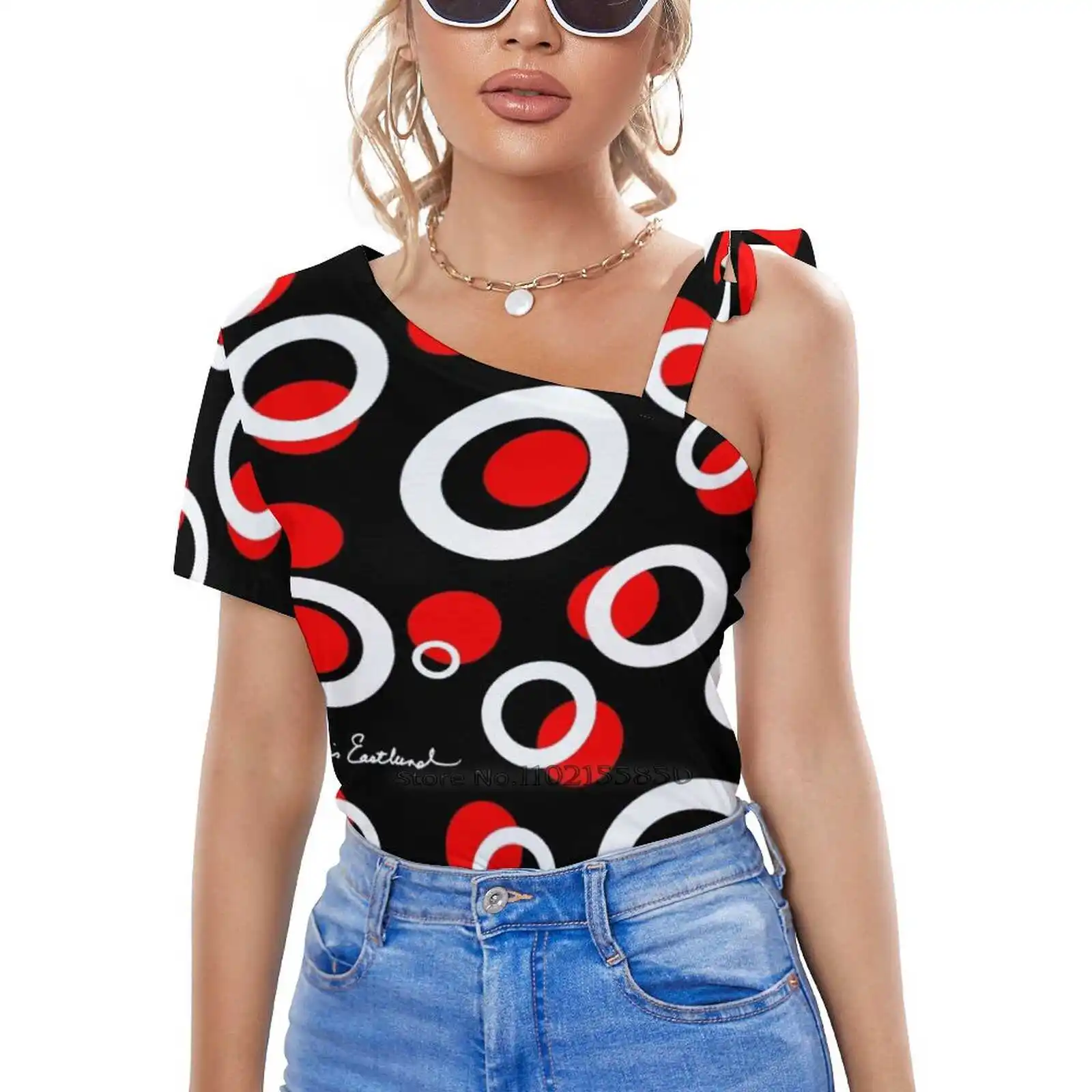 Женская футболка с коротким рукавом V-образным вырезом и молнией |