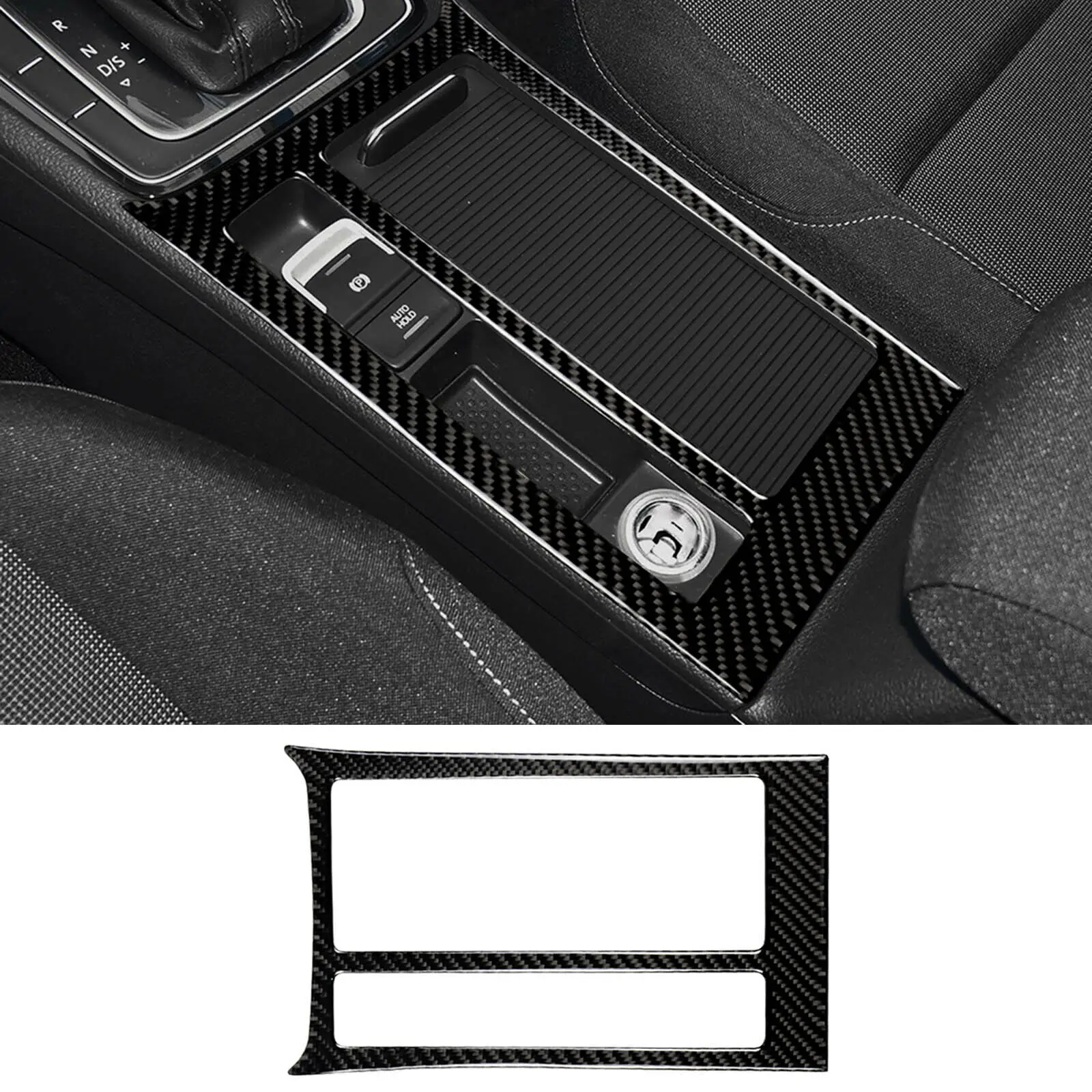 

Cup Holder Interior Sticker Trim For VW Golf 7 GTI MK7 2014-19 Carbon Fiber