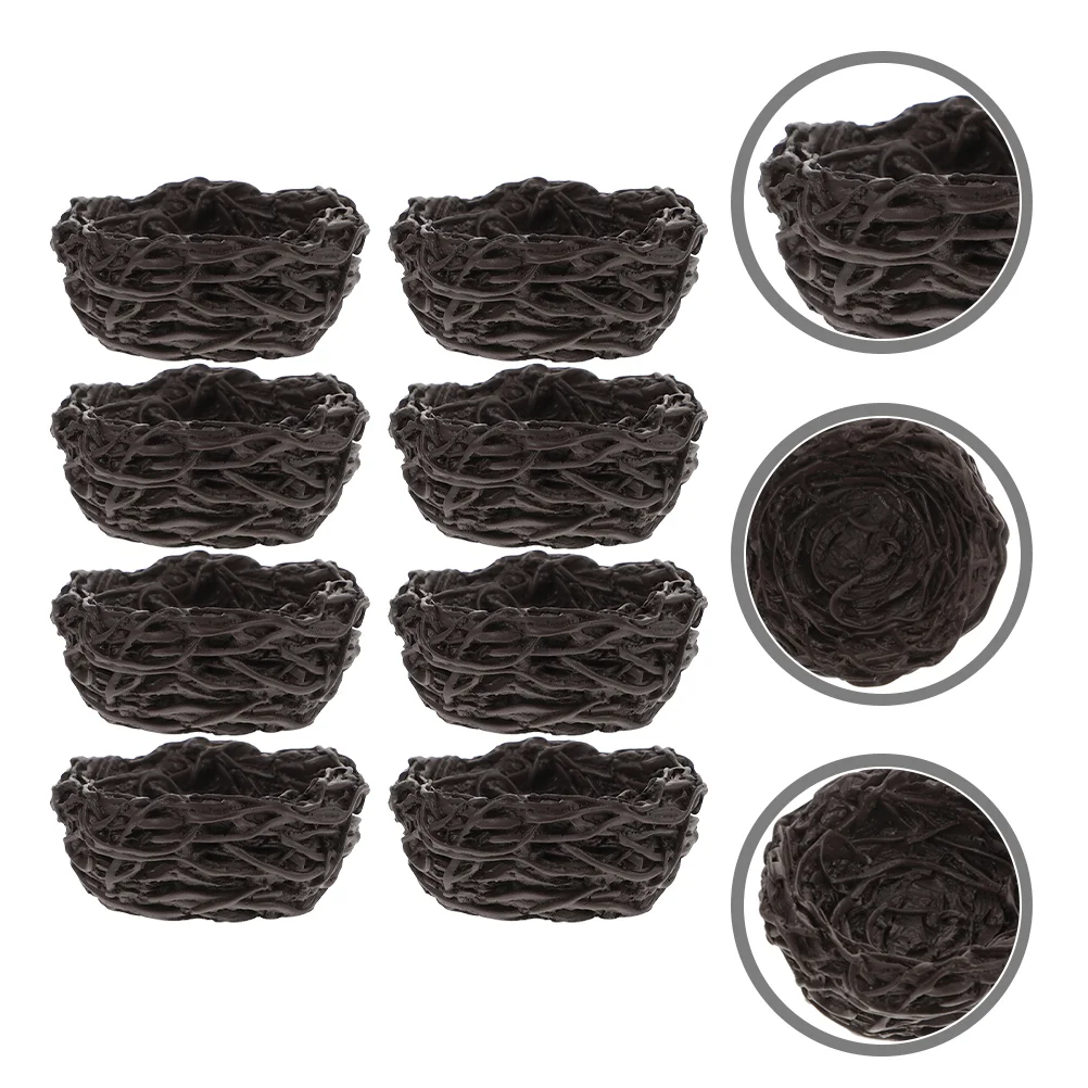 

8pcs Natural Style Resin Handicraft Bird House Ornament