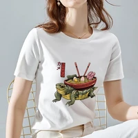 2022 summer t shirt women harajuku aesthetic tee tops japan print pattern series round neck t shirt white commuter ladies tshirt