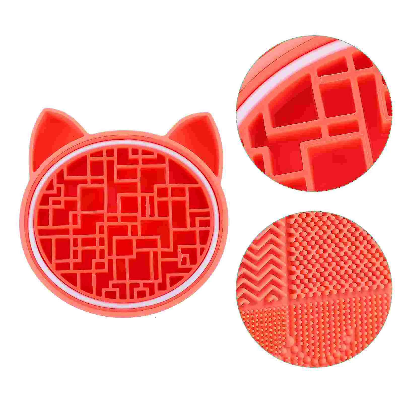 

1pc Cat Shaped Silicone Brush Cleaning Mat With Drying Holder Brush Scrubber Holder