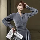 Винтажный Весенний новый оригинальный синий матовый бархатный утепленный кардиган Le Palace 2022, короткий топ, облегающие Модные Теплые повседневные топы для женщин