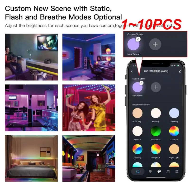 

WiFi Smart LED Light Strip RGB 5050 Controller Music Sync Color Changing Smart Life App Control Voice Control By Alexa Google