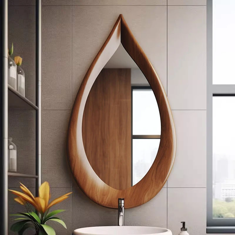 

Retro Wall-Mounted Decorative Mirror Minimalist Creative Bathroom Mirror American Middle and Ancient Dressing Mirror