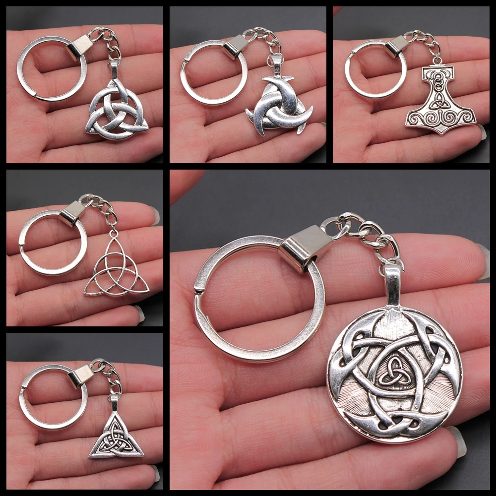 Triquetra Trinity Knot Symbol Lucky Amulet High Quality Charm Car Key Holder Keychain Party Birthday Gift |