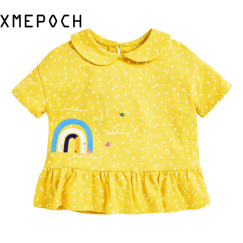

XMEPOCH Детская летняя одежда с коротким рукавом Вязаные футболки с лацканами эксклюзивные наряды для маленьких девочек детская одежда для де...