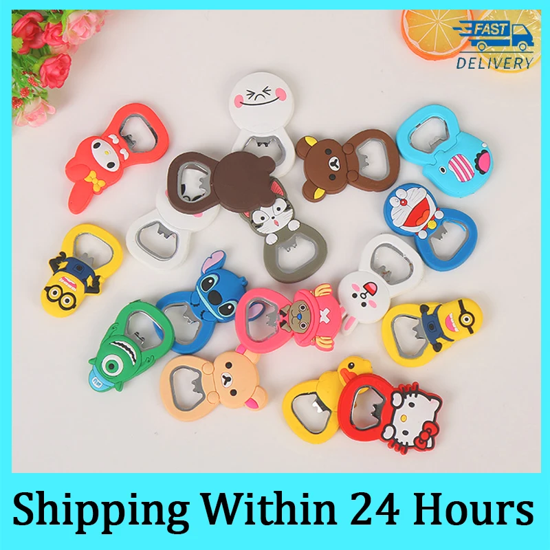 

Bottle opener stainless steel creative cartoon multifunction silicone beer fridge openers kitchen tools (can be Fridge Magnet )