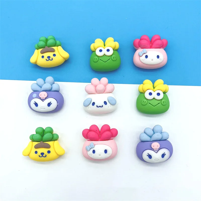 

50Pcs Sanrios Anime Series Kawaii My Melody Kuromi Cinnamoroll Cute Animals Storage Box Hair Accessories Resin Accessories