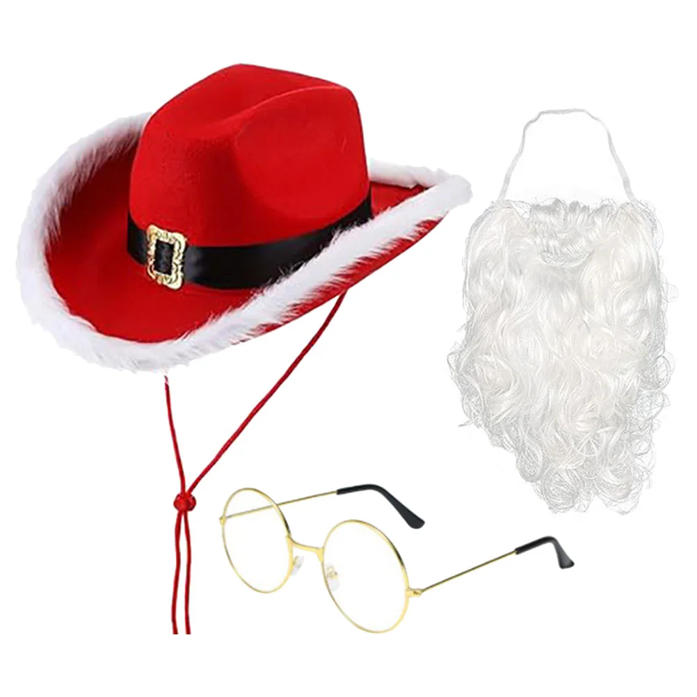 

Santa Claus Hat Adorable Xmas Unisex Eyeglasses Christmas Head Decoration Hatsanta Hats Outfits Party Props Beard