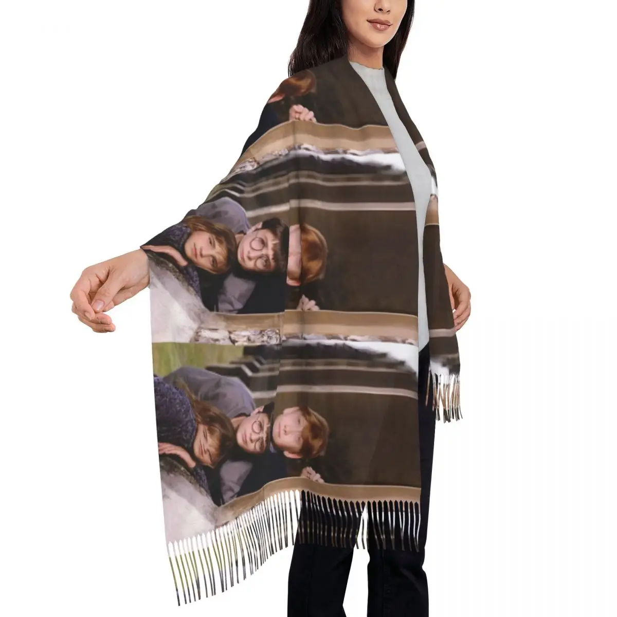 Шарф из фильма H-HARRY P-POTTER теплые мягкие шали Wrpas с длинной кисточкой женские