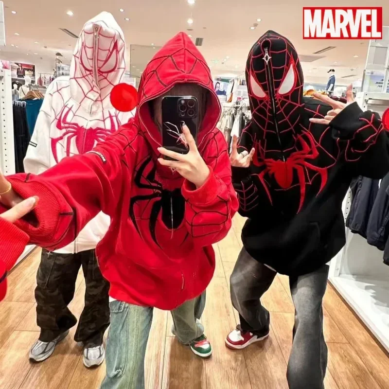 

New Marvel Spider Man Hoodies 3d Digital Printing Hooded Fashion Hip-hop Sweatshirts Zipper To Top Women Men Clothing Overcoat