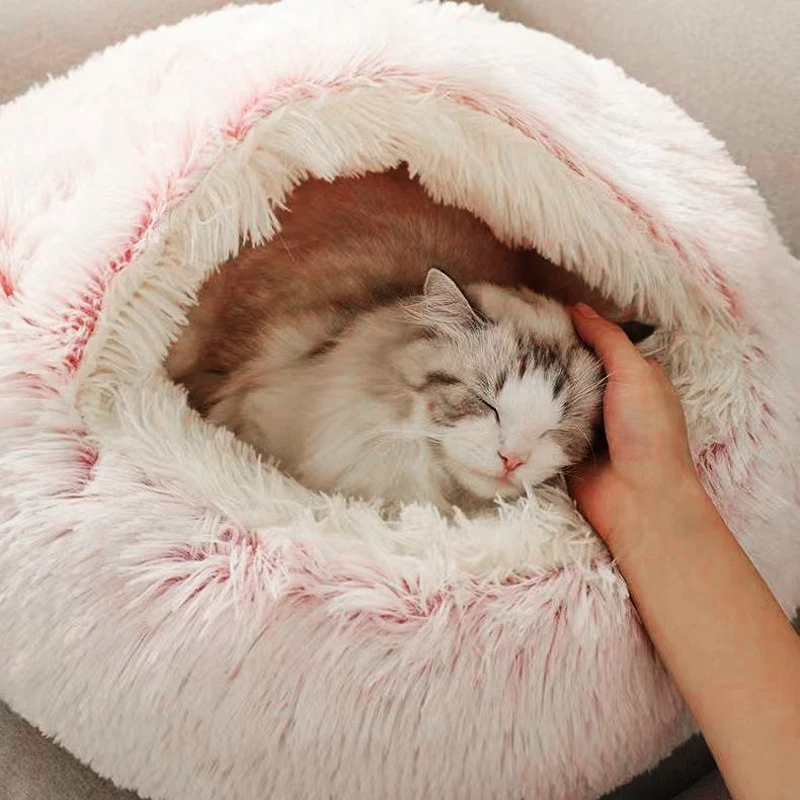 Кровать для собак Круглый пончик кровать домашних животных антитревожная пещера