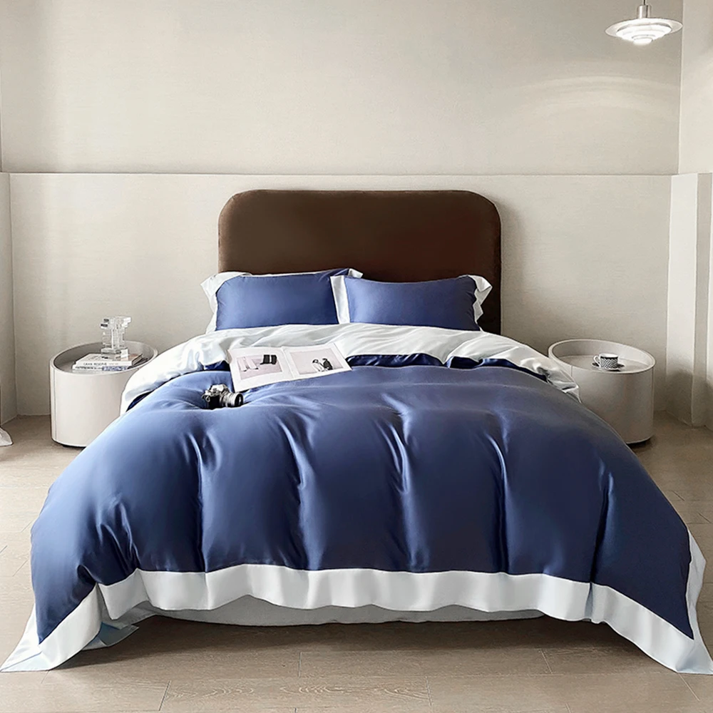 

Liv-Esthete комплект постельного белья из шелка синего цвета 4 шт.