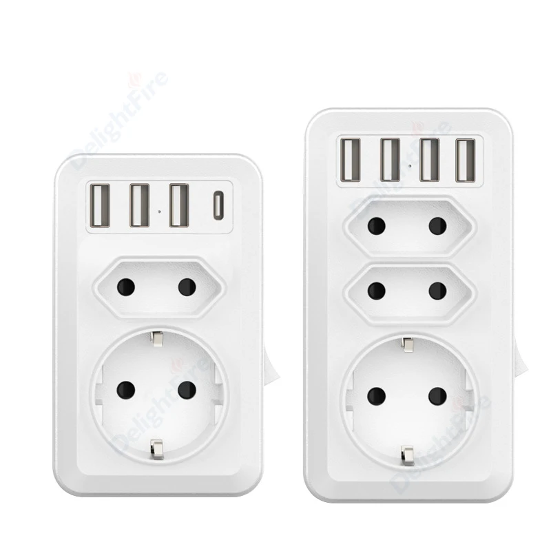 

EU Standard Conversion Socket USB Ports ON/OFF Switch 16A 250V France German Style Plug 1 to 3 Way Wireless Extended Socket CE