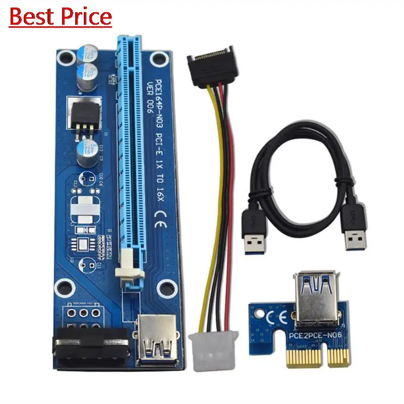 

Dhl 100 шт./лот для майнинга карты Pci-e 1x до 16x графическая карта 3,0 Расширение Ver006 Pci-e 1x до 16x адаптер