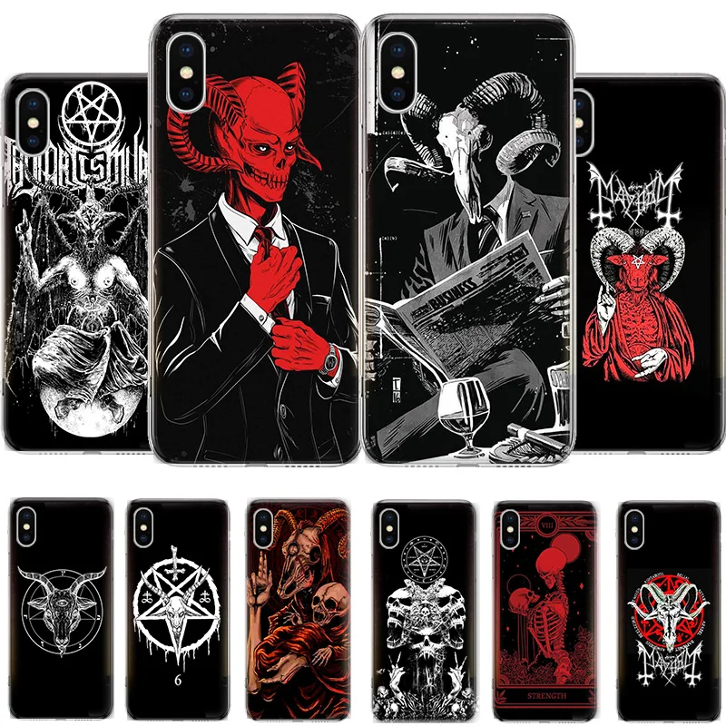 Satanic Goat Satan Devil Phone Case For iPhone 14 13 12 11 Pro Max MiNi X XS XR 6 6s 7 8 Plus 5 5s SE Cover Coque Soft