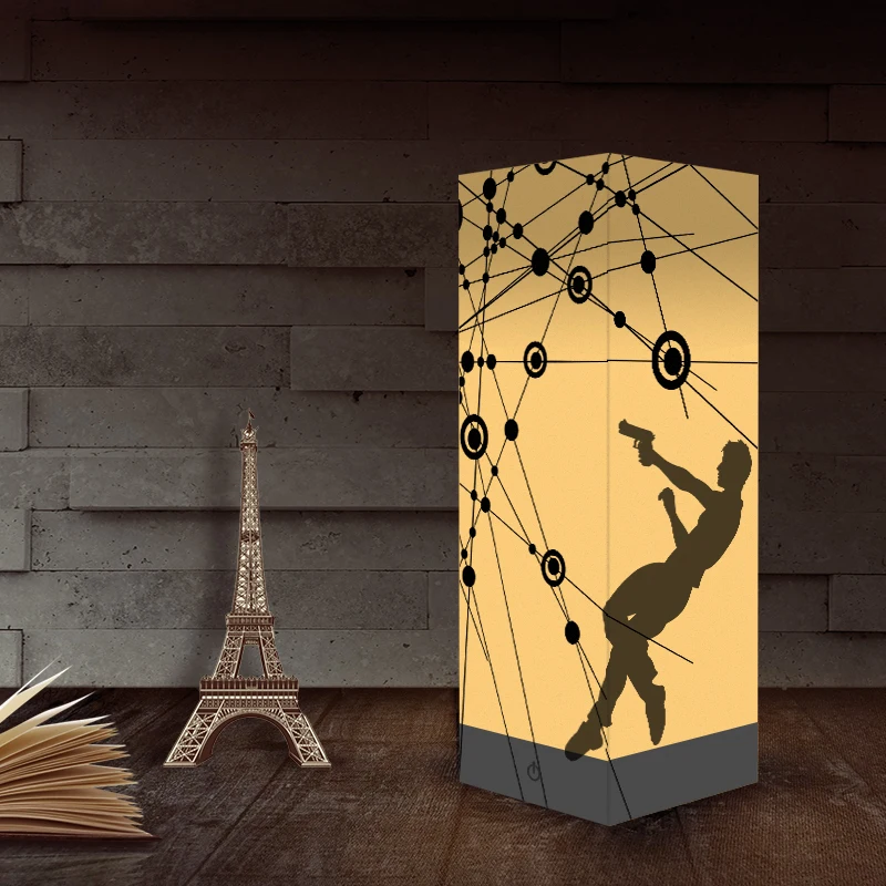 

Прямоугольный светодиодный ночсветильник с USB, рисунок в стиле стрельбы, 3D теневая лампа, креативная бумажная настольная лампа для подарка ...