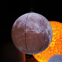 customized luminous air tight pvc pluto gas model inflatable creative planet moon earth mercury jupiter led light ball air pump