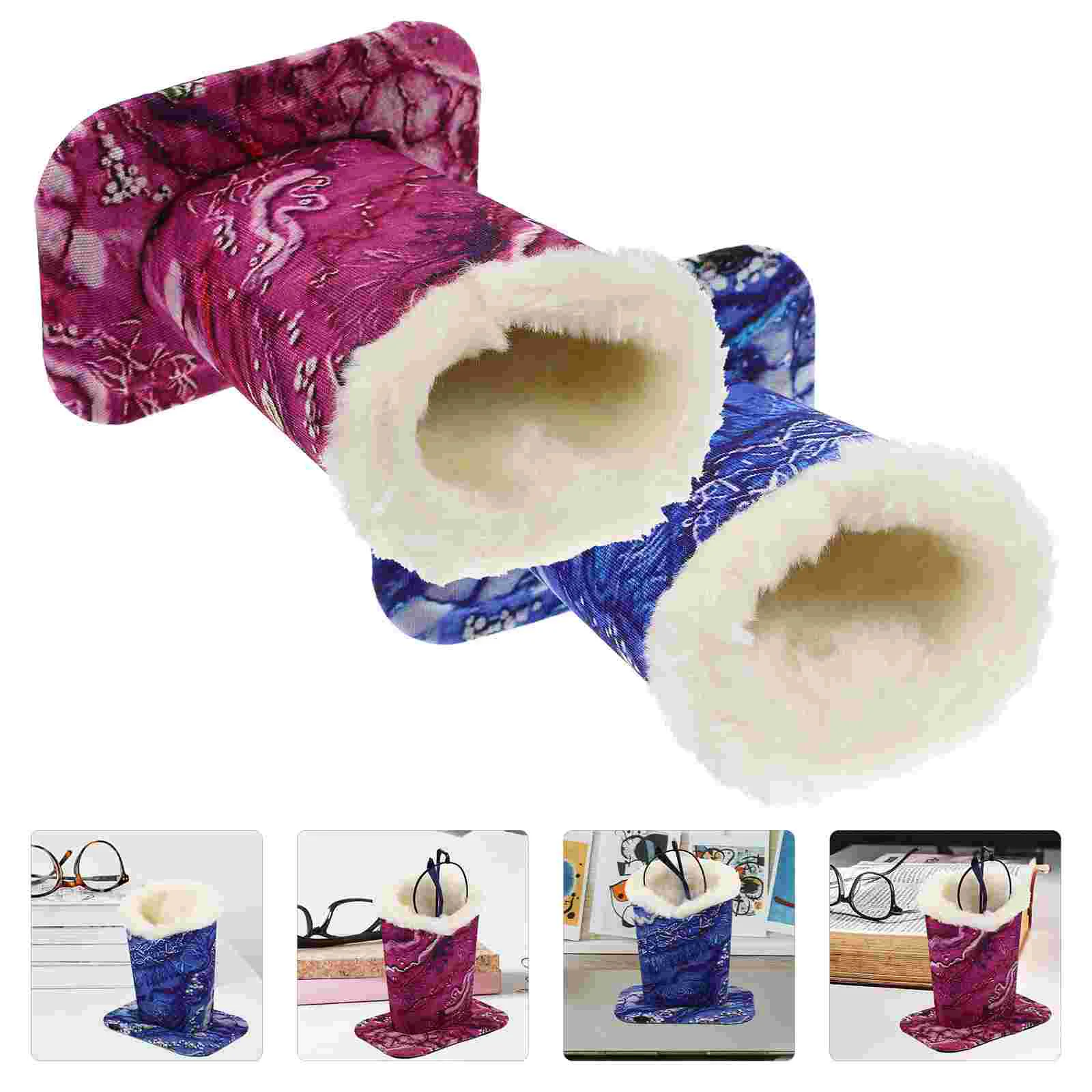 

2 Pcs Plush Lined Eyeglasses Holder Glass Holders Eyeglass Eye Glasses Stands Fashion Glasses Simple Eye Glass Holder