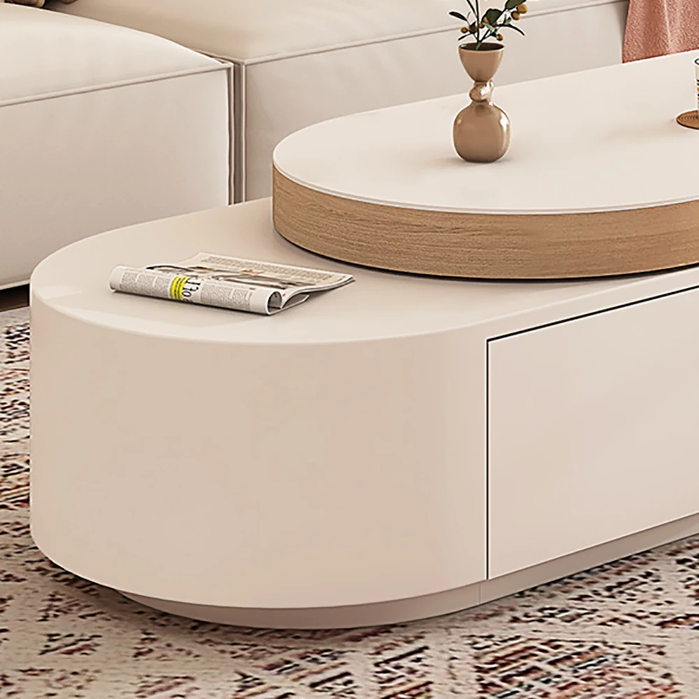 Журнальный столик скандинавским украшением и ящиком организация хранения