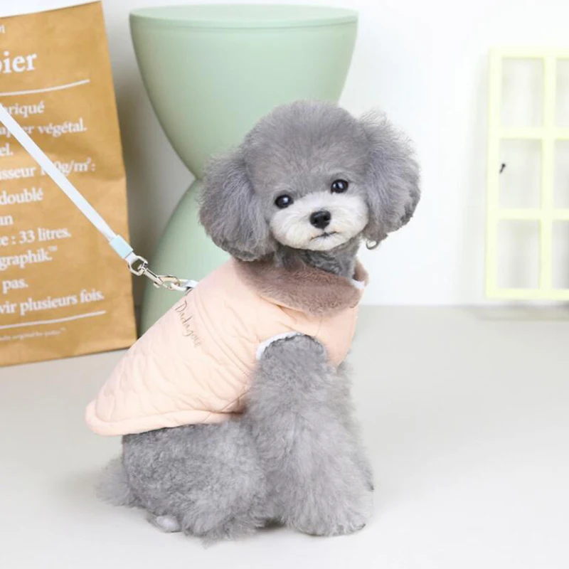 Теплая одежда для щенков с D-образным кольцом маленьких и средних собак куртка