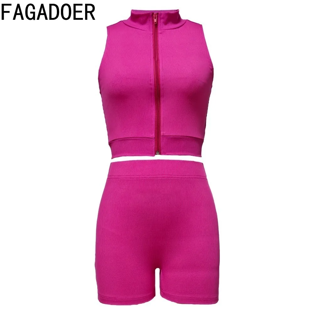 Повседневные однотонные спортивные велосипедные шорты FAGADOER комплект из двух