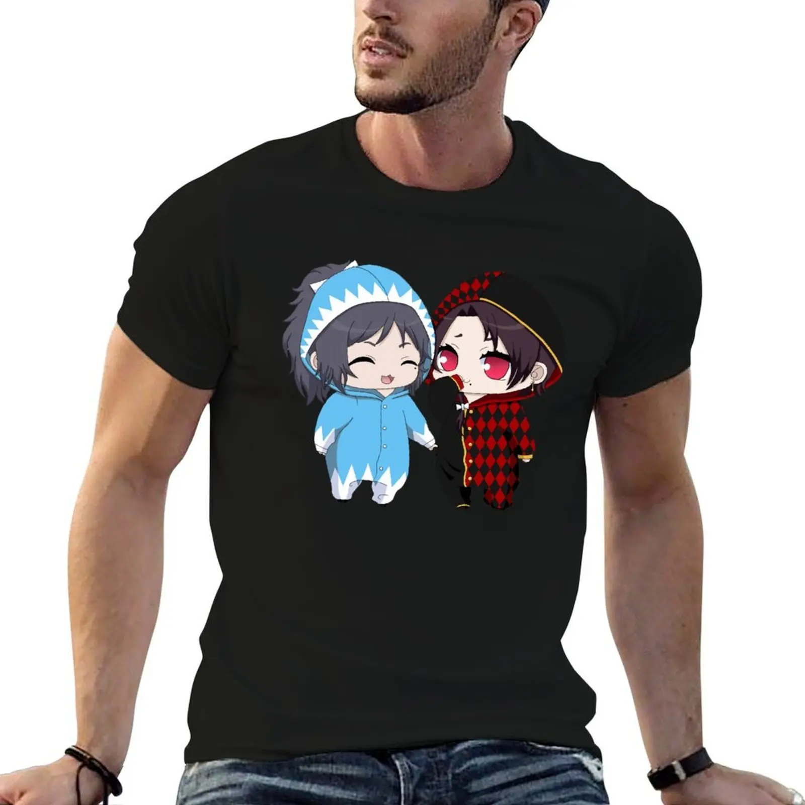 Фото Футболка Fanart Yamatonokami Yasusada and Kashuu Kiyomitsu Chibi, мужская футболка из мягкого хлопка, футболка в стиле аниме №1