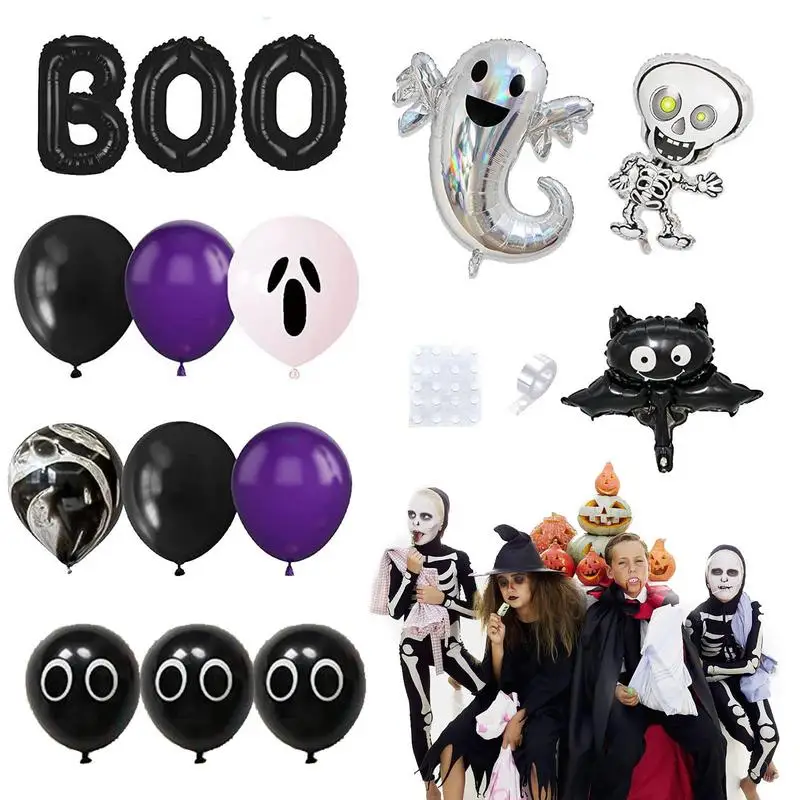 

Halloween Balloons Halloween Theme Balloon Arch Latex Pumpkin Balloon Halloween Themed Party Decorations Bat Ghost Skeleton