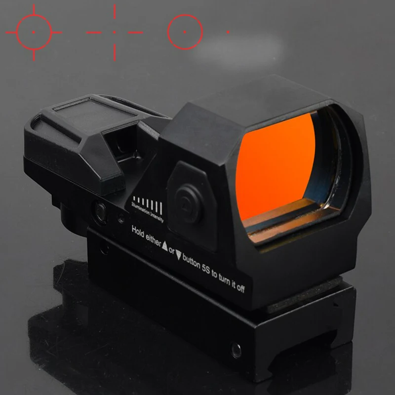 

1X22X33 Reflex Sight 4 Reticle Red Dot Sight Optics ON & Off Switch for 20mm Rail Mount Airsoft Air Tactical Rifle Socpe