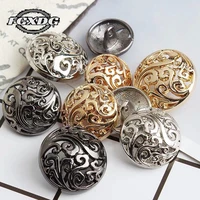10pcslot 152025mm retro hollow metal buttons for clothing gold black fashion jacket coat buttons handmade diy sewing buttons