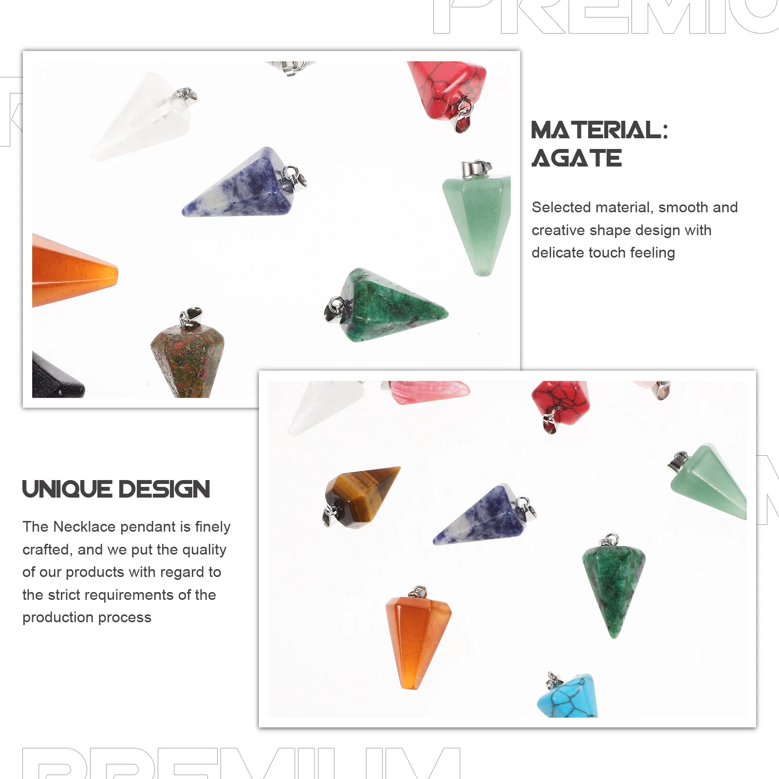 25 Pcs Agate Pendant Charm Necklace Bracelet Ornament Hanging Decor Accessory DIY