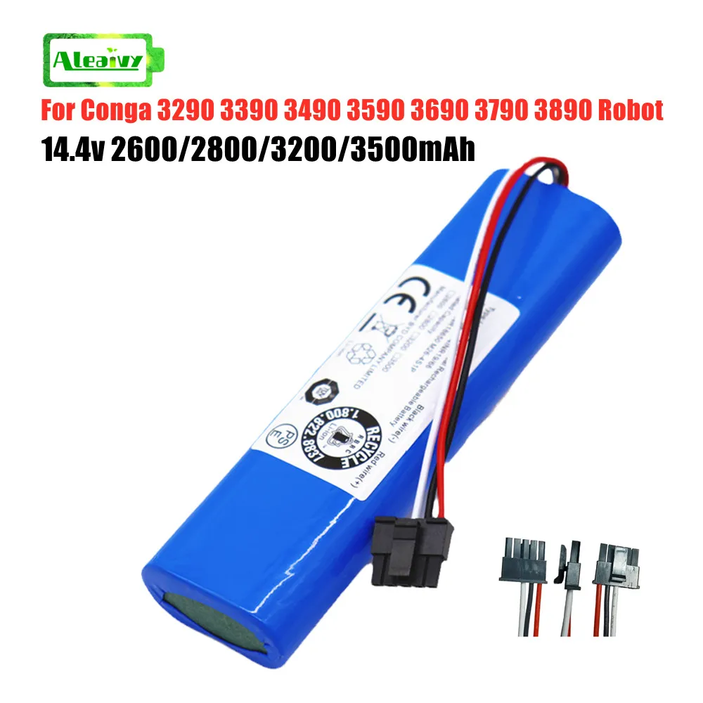 

14.4v 2600mAh Rechargeable Li ion battery For Conga 3290 3390 3490 3590 3690 3790 3890 Sweeping Mopping Robot Vacuum Cleaner