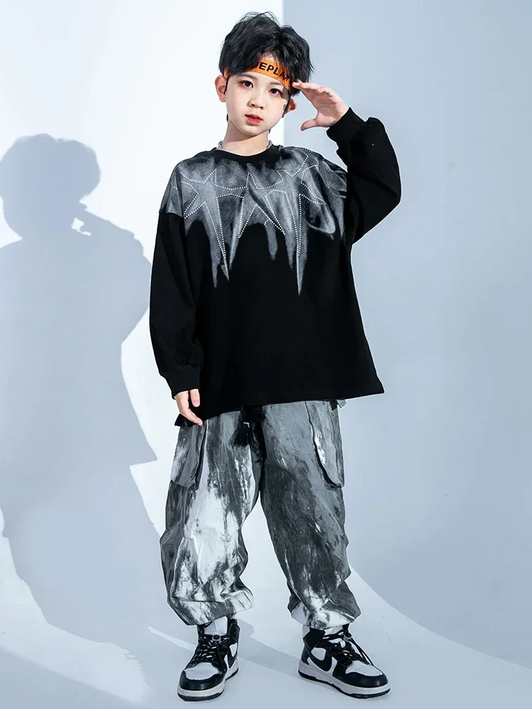 Детский модный костюм для уличного танца тренировок в стиле хип-хоп крутой и