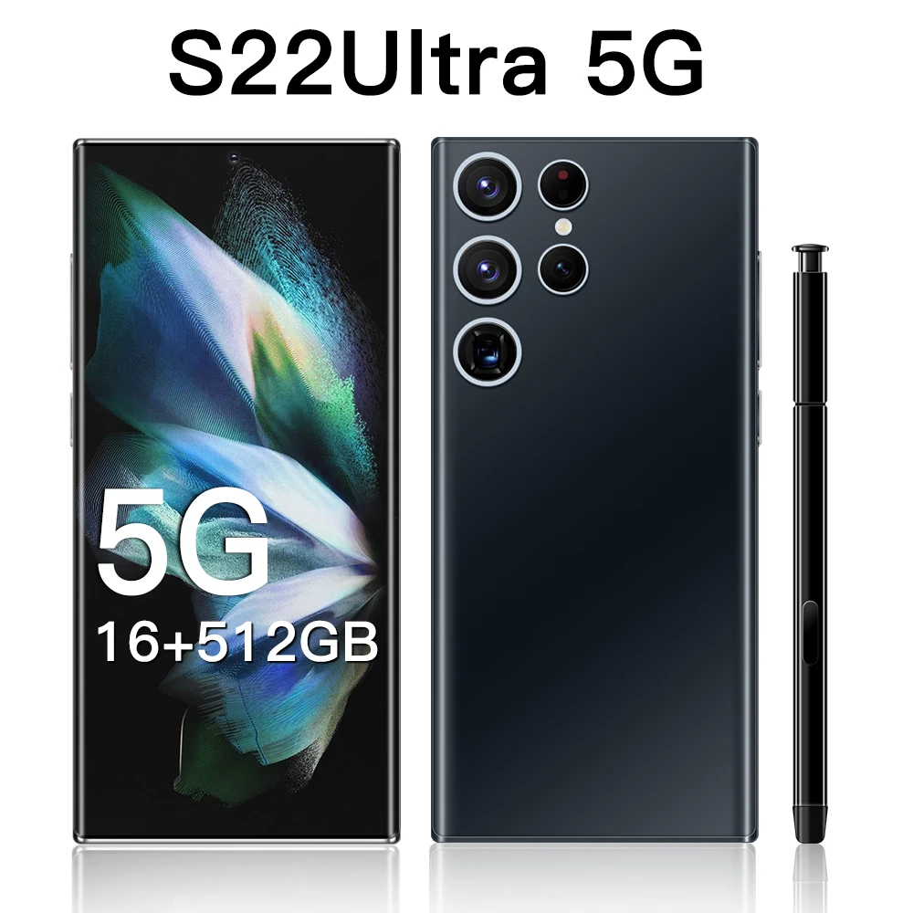new smartphone s22 ultra 5g 6 8 inch mobile phone 16g512g deca core android 12 celular 3264mp 6800mah unlock global cellphones free global shipping