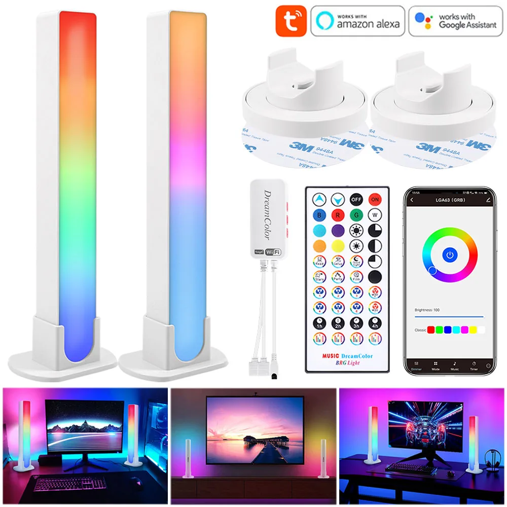 

WiFi Smart LED Light Bar Music Sync RGB Gaming Light Bar Indoor Atmosphere Ambient Lamp TV Backlight Rhythm Light Decoration