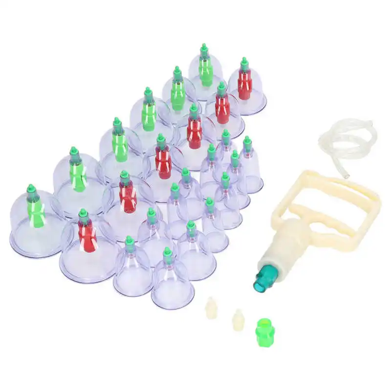 

Cupping Set Cupping Device 24 Cups Pressure Bearing Thickened Massage Rubber Sealing Plug for Office for Women