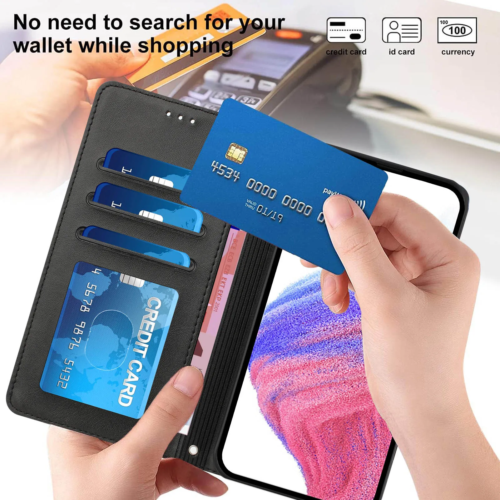 Фото Кожаный чехол-кошелек для Samsung Galaxy A91 A71 A51 A41 A31 A21s A21 A11 A01 A70s A70 A20s A20e A10e, задняя крышка для телефона №5