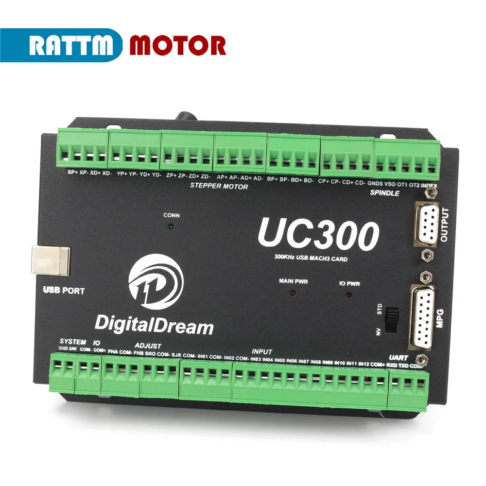 Фото USB-контроллер ЧПУ UC300, 3/4/5/6-осевая плата управления движением, обновленная версия NVUM, USB-контроллер движения Mach3 для фрезерных станков с ЧПУ №5