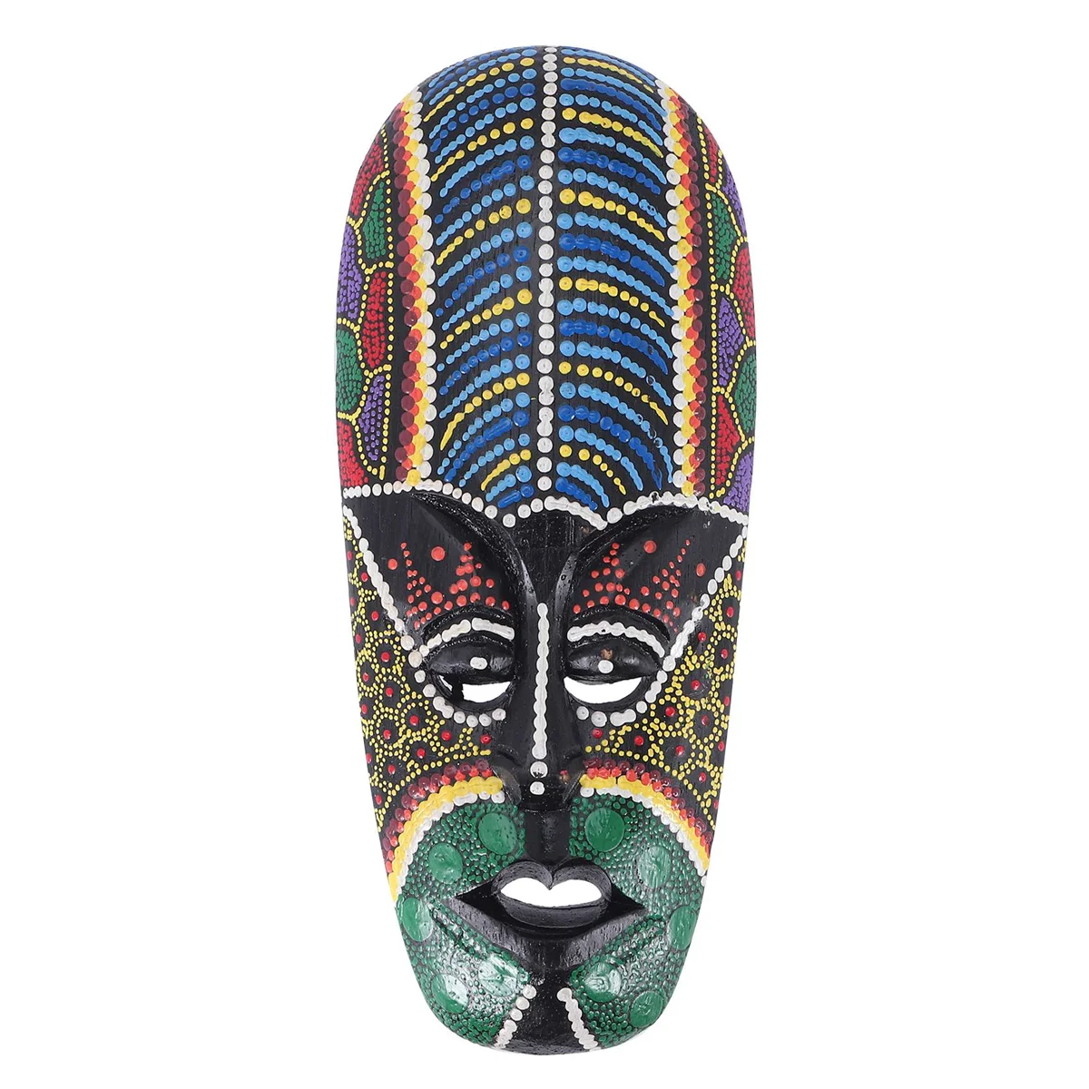 Деревянная маска настенная подвеска резьба по цельному дереву окрашенная Facebook