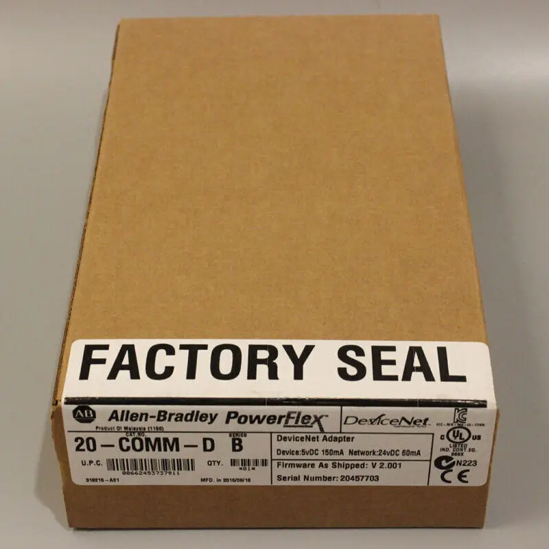 

NEW FACTORY SEALED AB 20-COMM-D SER/B POWERFLEX DEVICENET ADAPTER 20COMMD